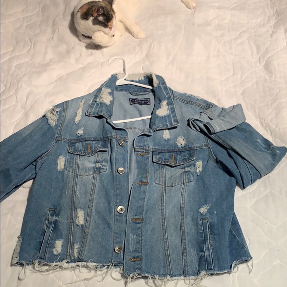 Ripped jean jacket